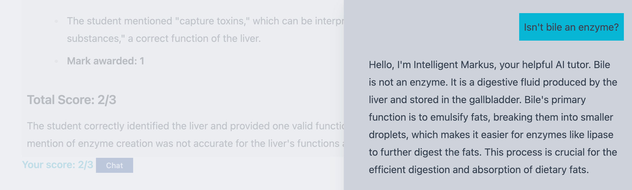 Chaimantec Prep AI chat interface